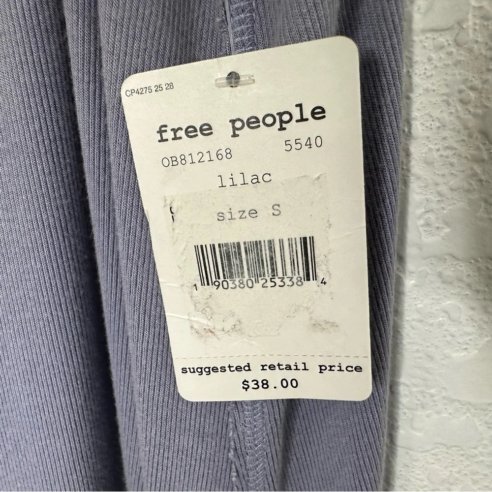 Free People We The Free Ribbed Twisted Strap Tank Tie Top Size Small Purple NWT - Picture 9 of 9